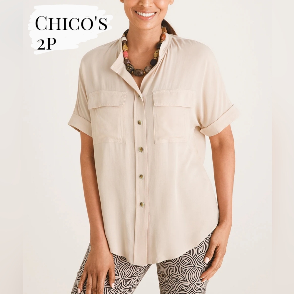 Chico's Twill Camp Shirt, 2P
